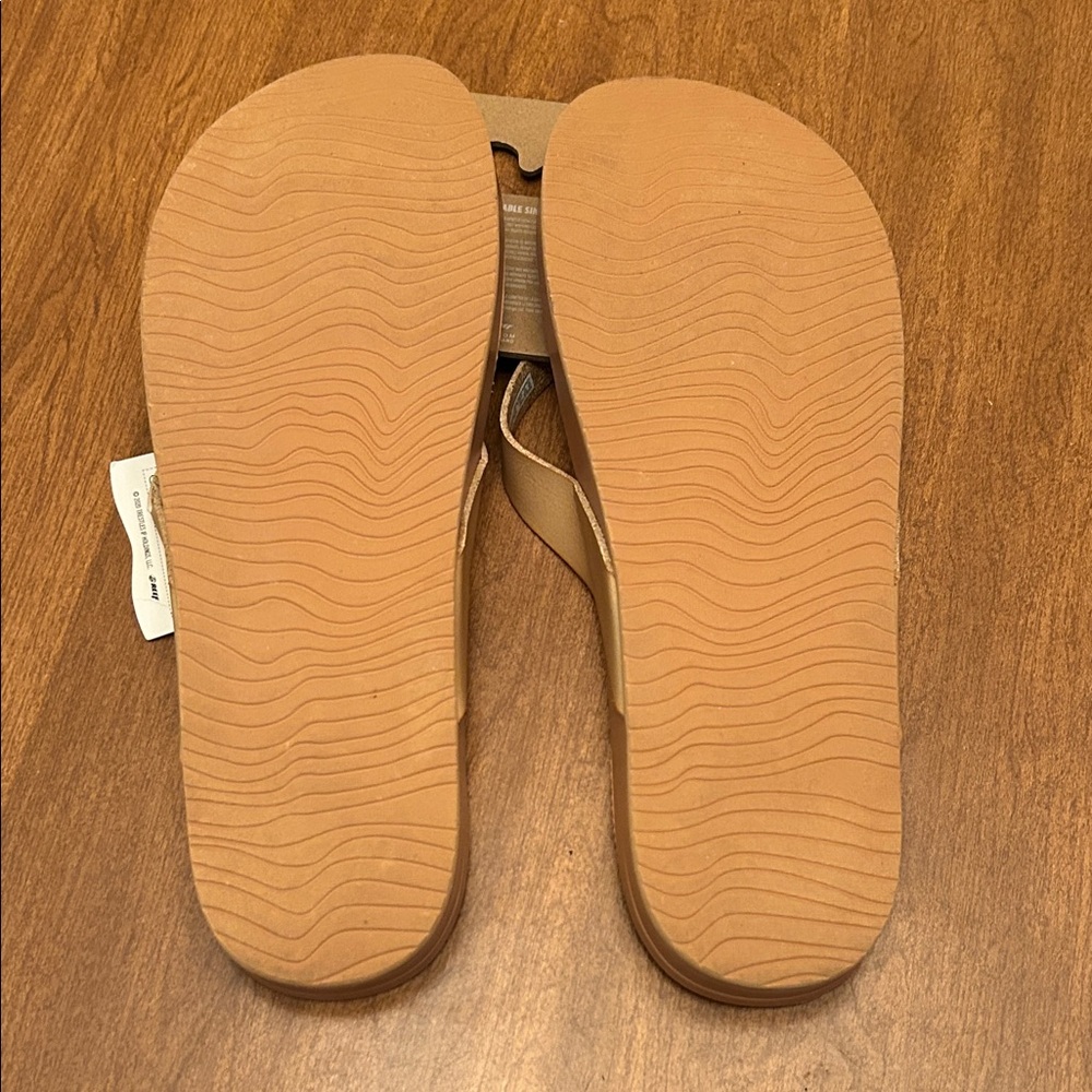 Reef Cork Flip Flops with Tan Braided Straps - Picture 2 of 4